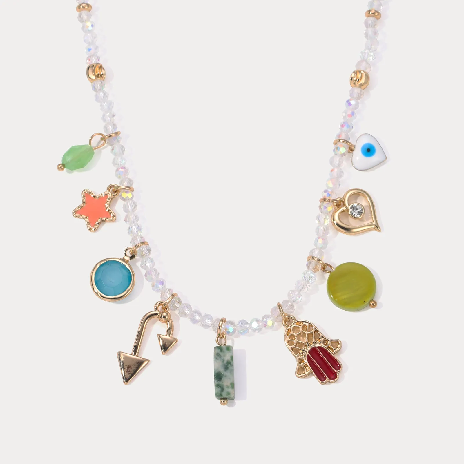 Evil Eye Colorful Beaded Necklace sold by Selenichast