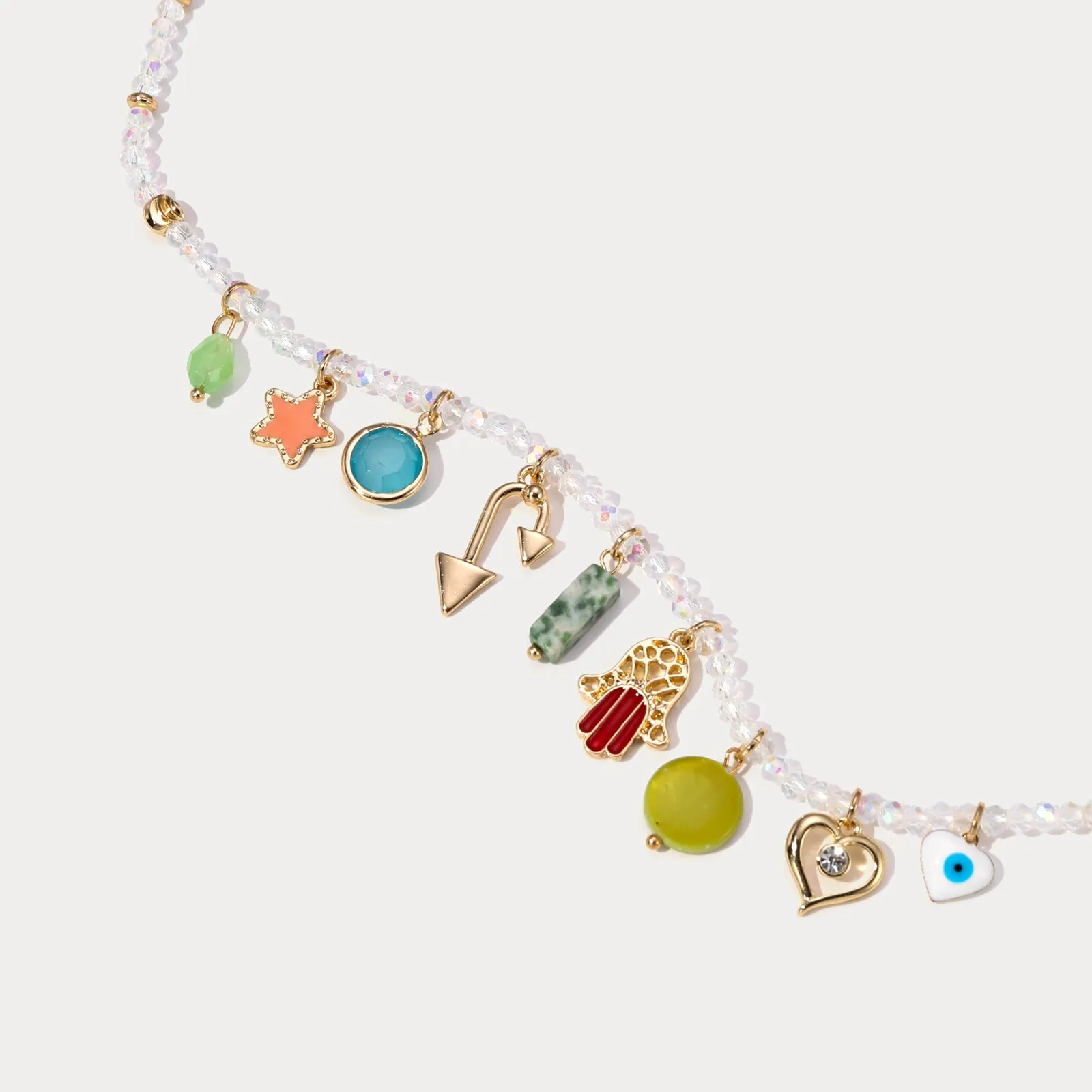 Evil Eye Colorful Beaded Necklace sold by Selenichast product image thumbnail 5