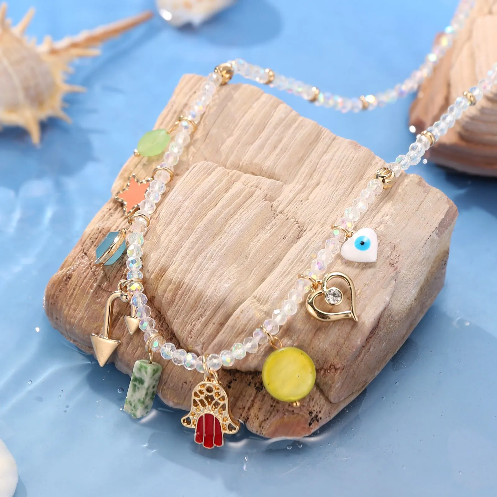 Evil Eye Colorful Beaded Necklace sold by Selenichast product image thumbnail 2