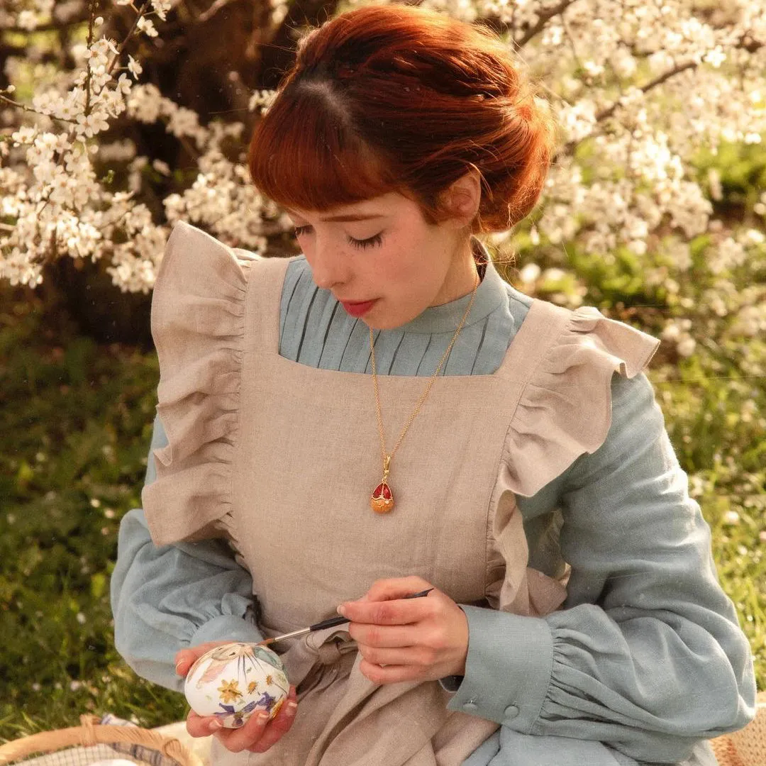 Rabbit & Rose Easter Egg Locket Necklace sold by Selenichast product image thumbnail 3