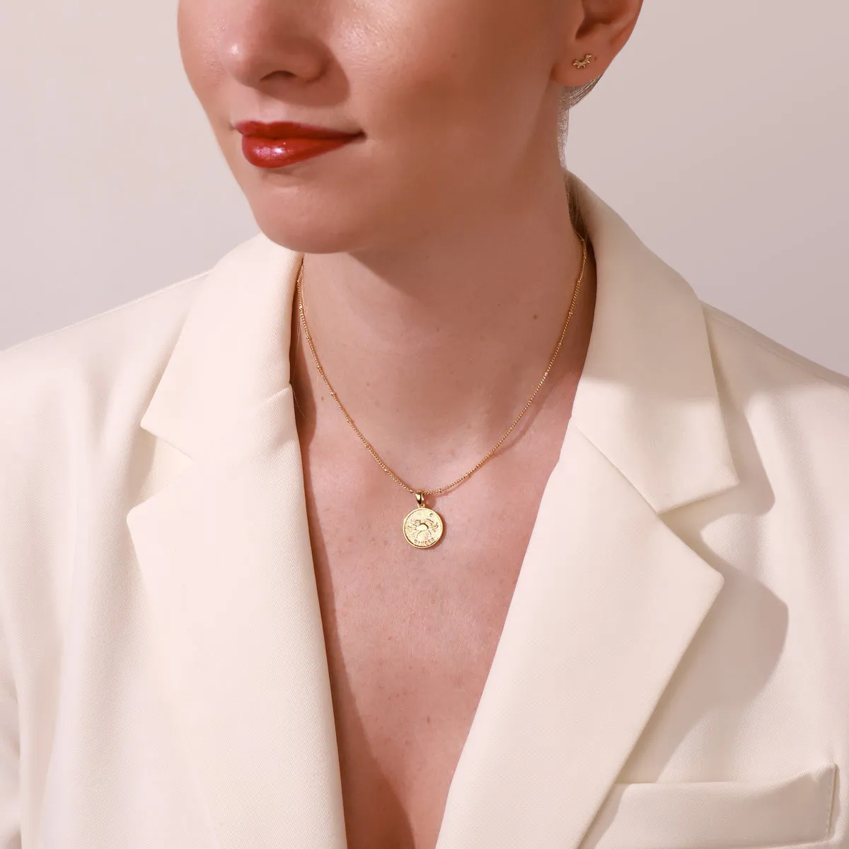 Cancer Constellation Coin Pendant Necklace sold by Selenichast product image thumbnail 3