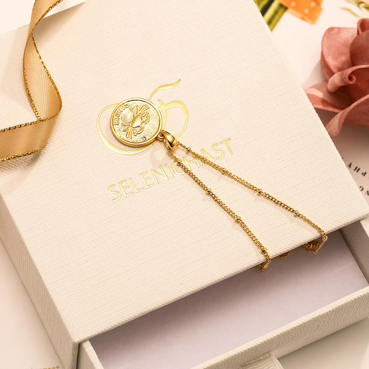 Cancer Constellation Coin Pendant Necklace sold by Selenichast product image thumbnail 4