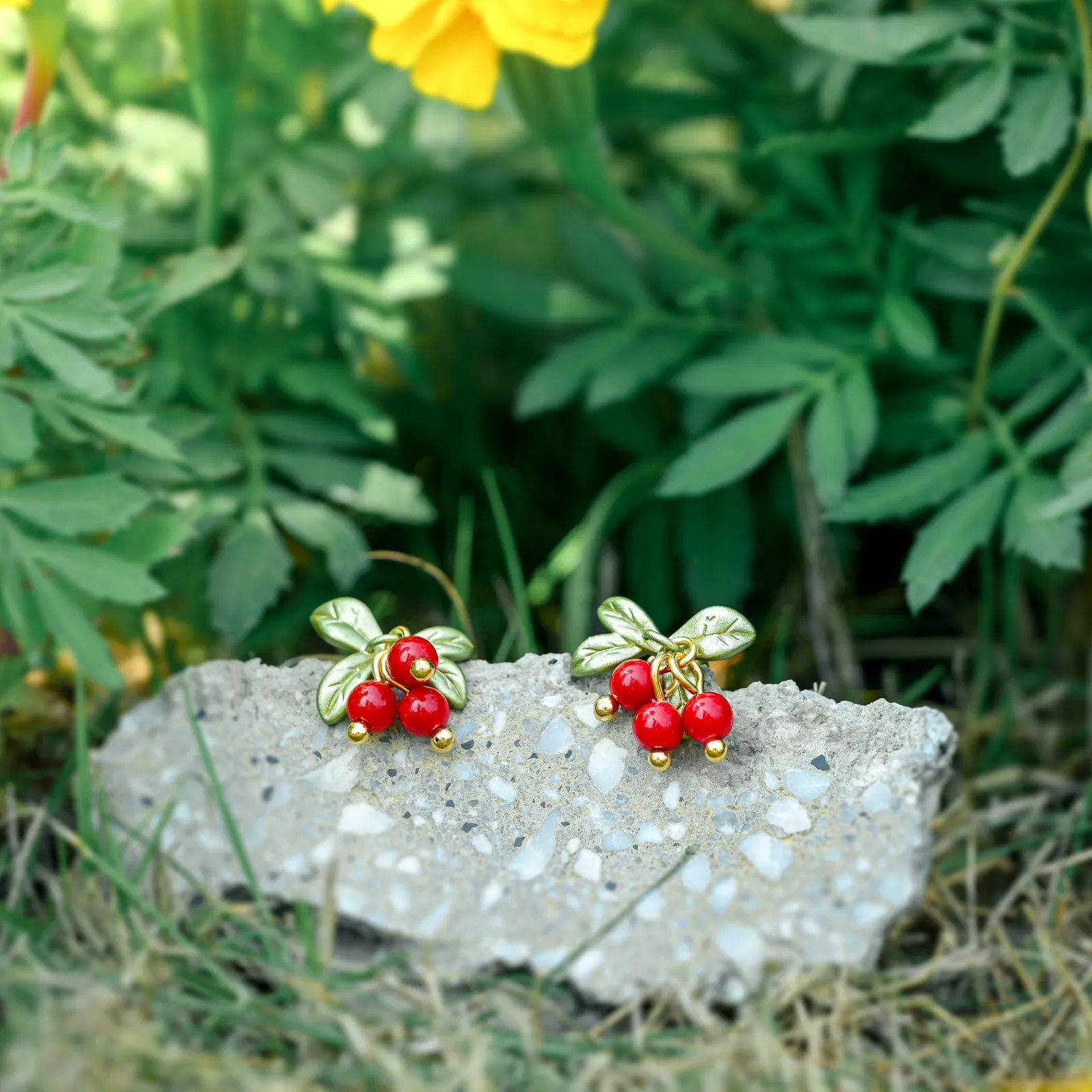 Cranberry Stud Earrings sold by Selenichast product image thumbnail 4