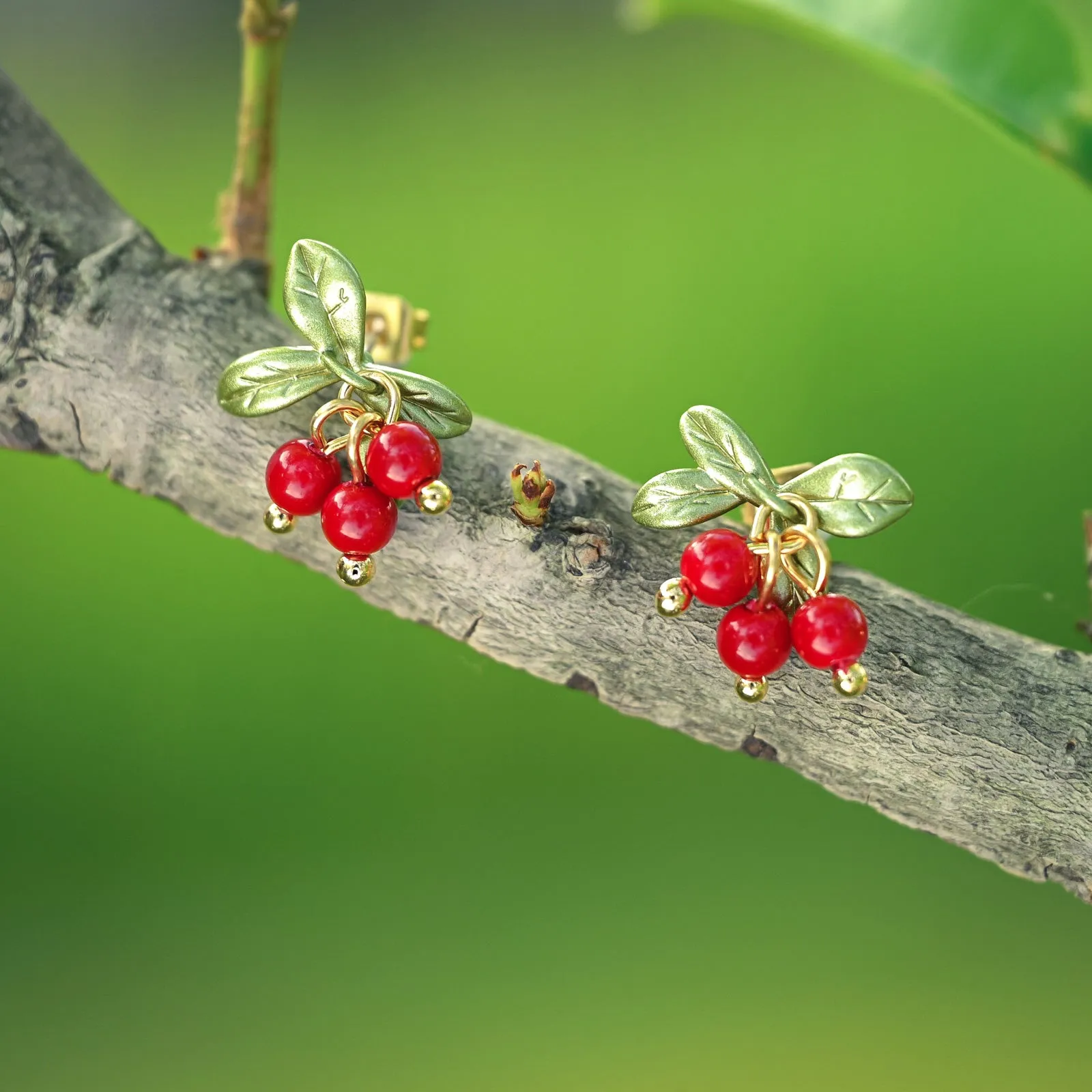 Cranberry Stud Earrings sold by Selenichast product image thumbnail 3