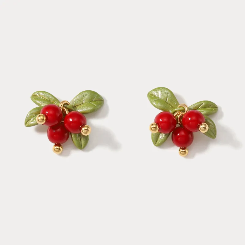 Cranberry Stud Earrings sold by Selenichast