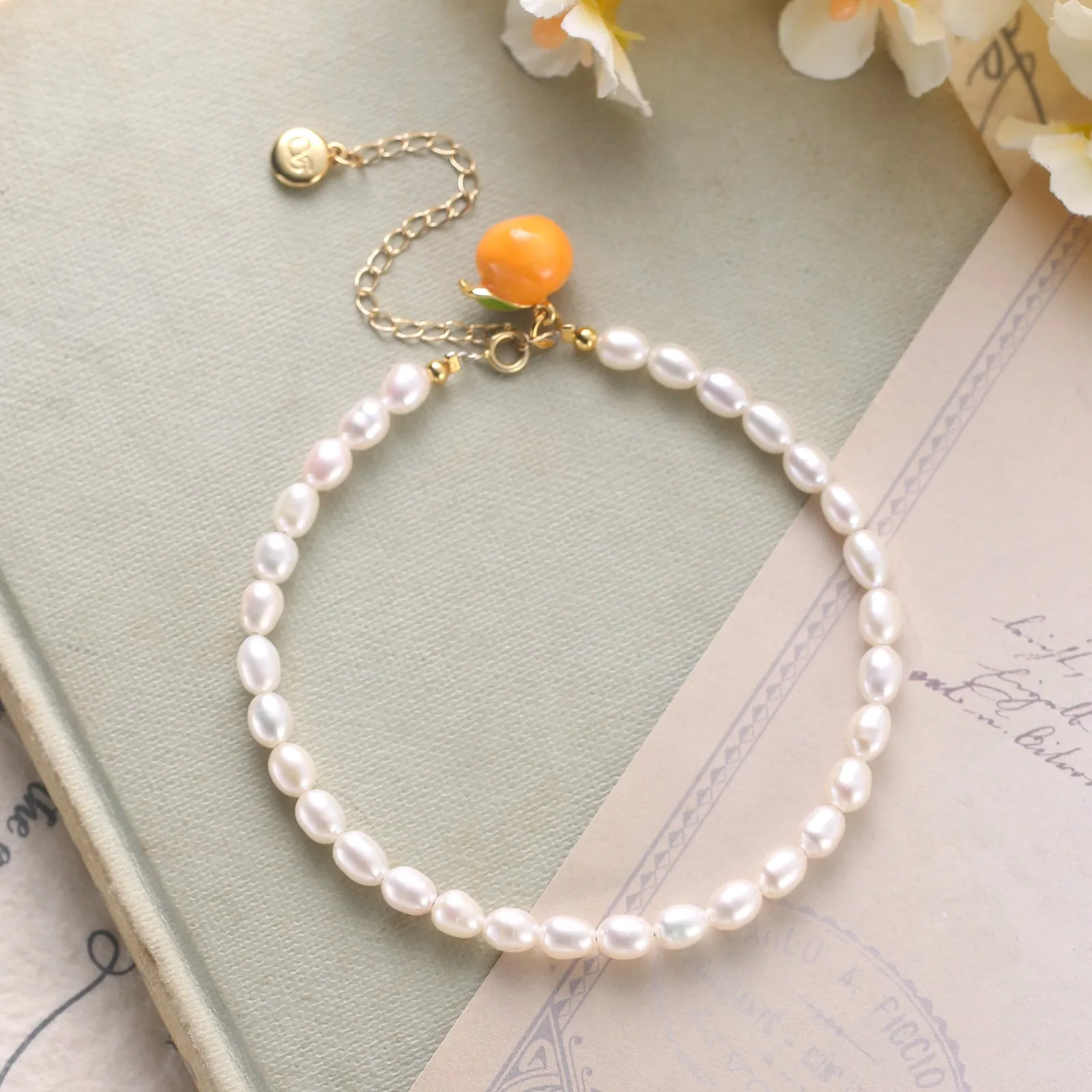 Orange Pearl Bracelet sold by Selenichast product image thumbnail 5