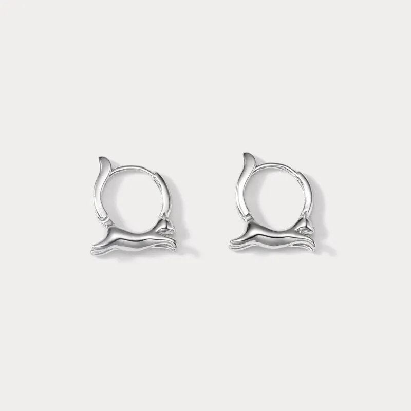 Silver Darting Cat Earrings sold by Selenichast