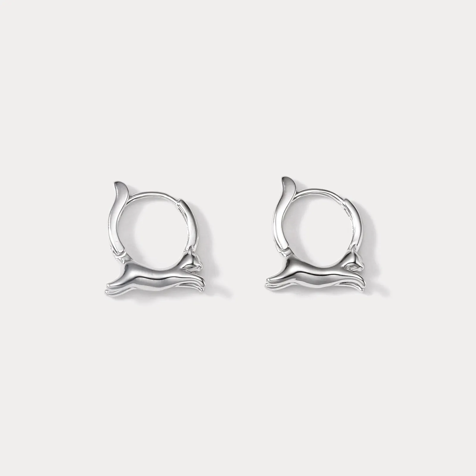 Silver Darting Cat Earrings sold by Selenichast