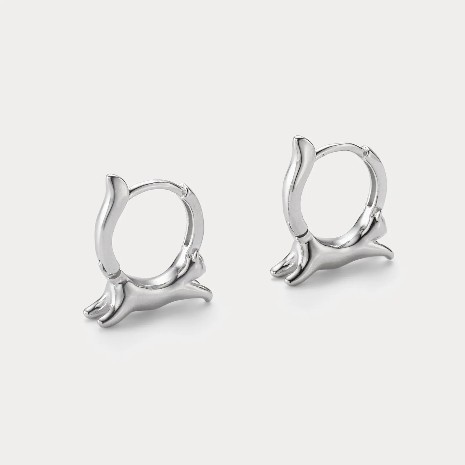 Silver Darting Cat Earrings sold by Selenichast product image thumbnail 2