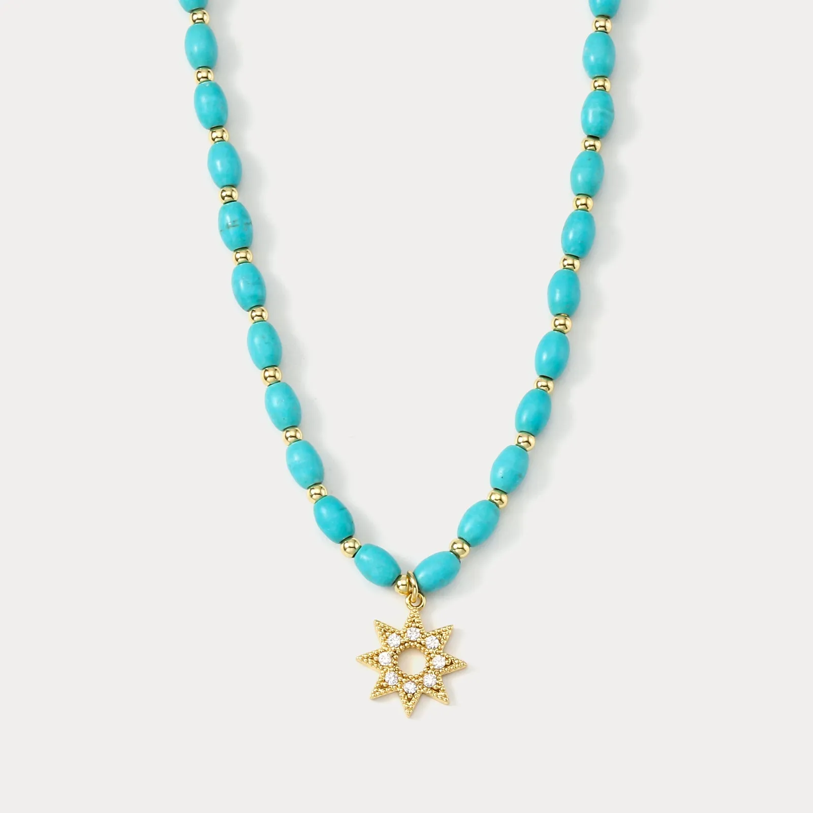 Turquoise Beaded Necklace sold by Selenichast