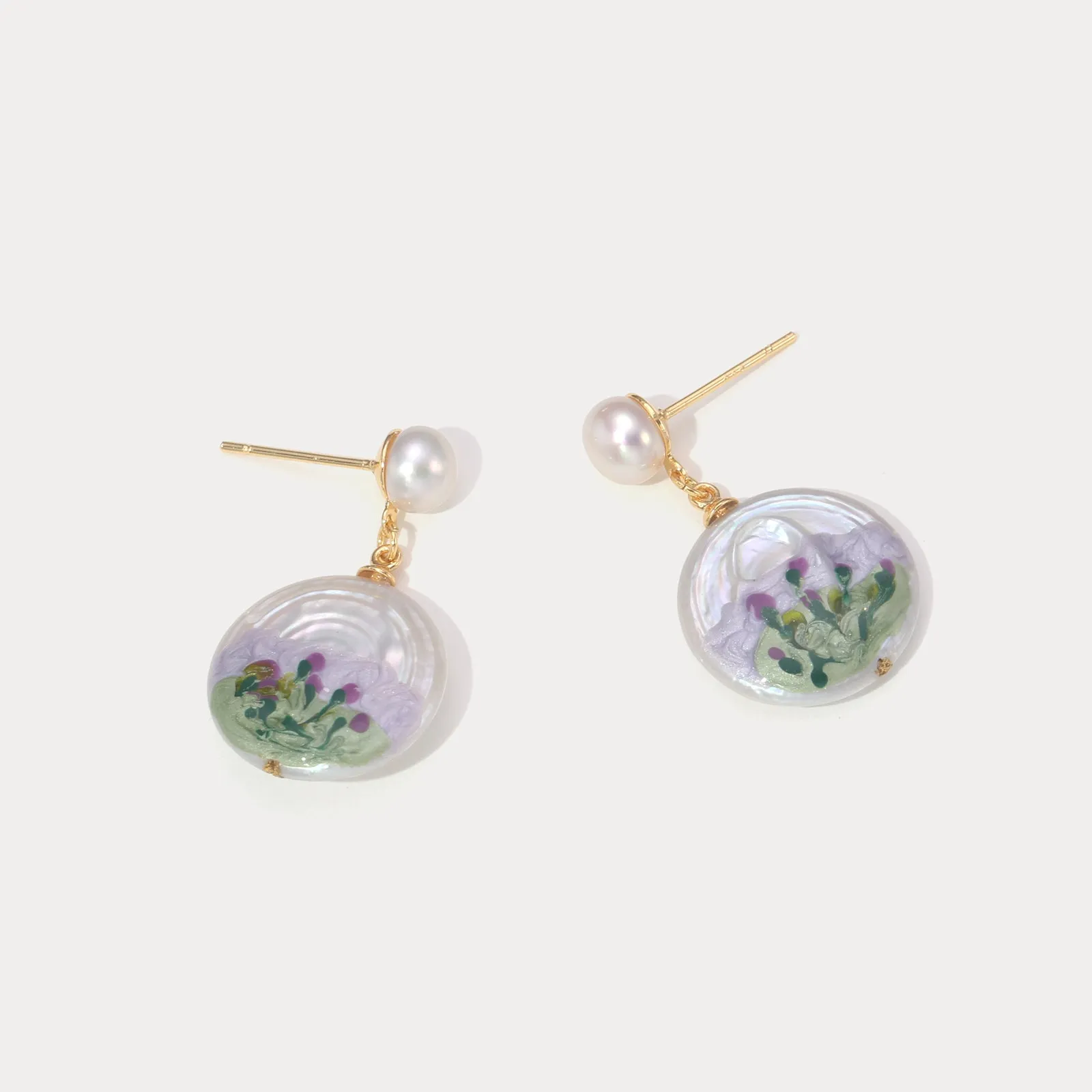 Violet Baroque Pearl Earrings sold by Selenichast product image thumbnail 5