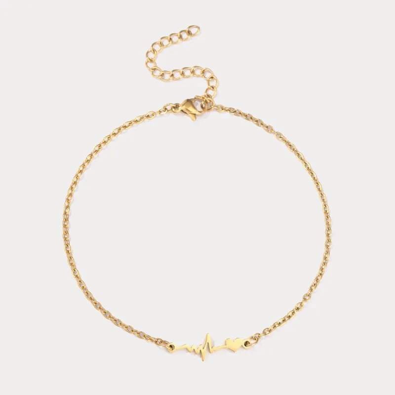 Personalized Heartbeat Anklet sold by Selenichast