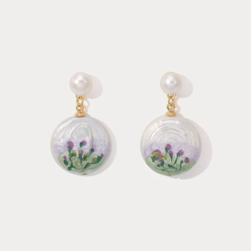 Violet Baroque Pearl Earrings sold by Selenichast