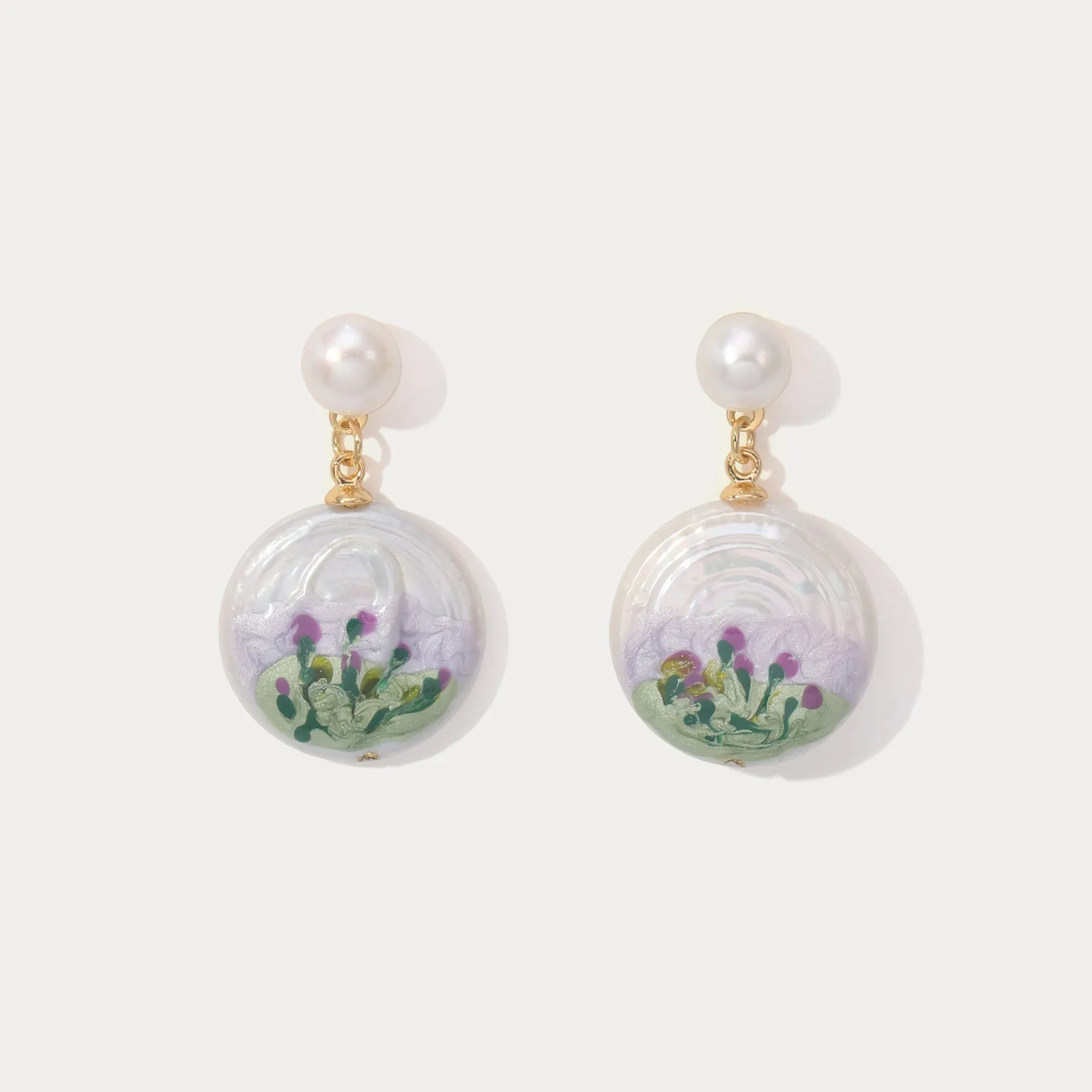 Violet Baroque Pearl Earrings sold by Selenichast