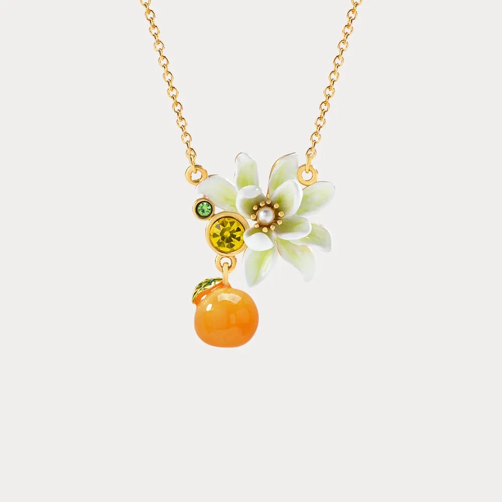 Orange Flower Necklace sold by Selenichast