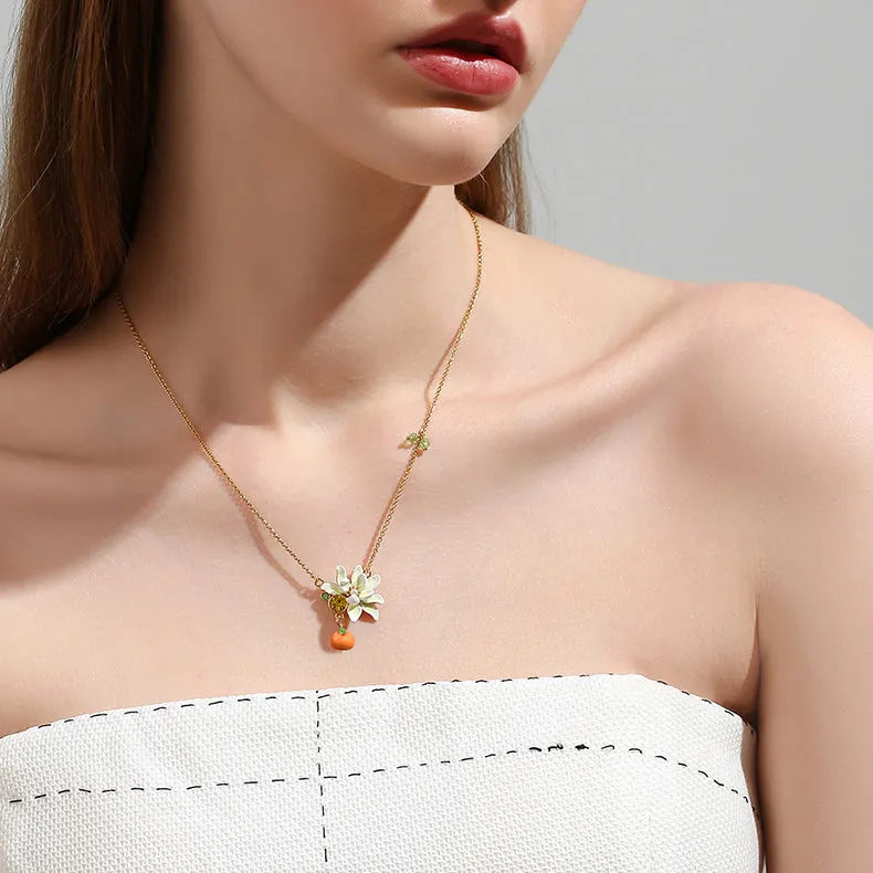 Orange Flower Necklace sold by Selenichast product image thumbnail 2