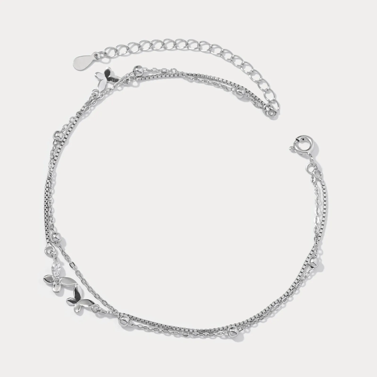 Silver Multi Layer Butterfly Anklet sold by Selenichast product image thumbnail 5