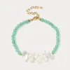 Amazonite Mother of Pearl Leaf Beaded Bracelet sold by Selenichast