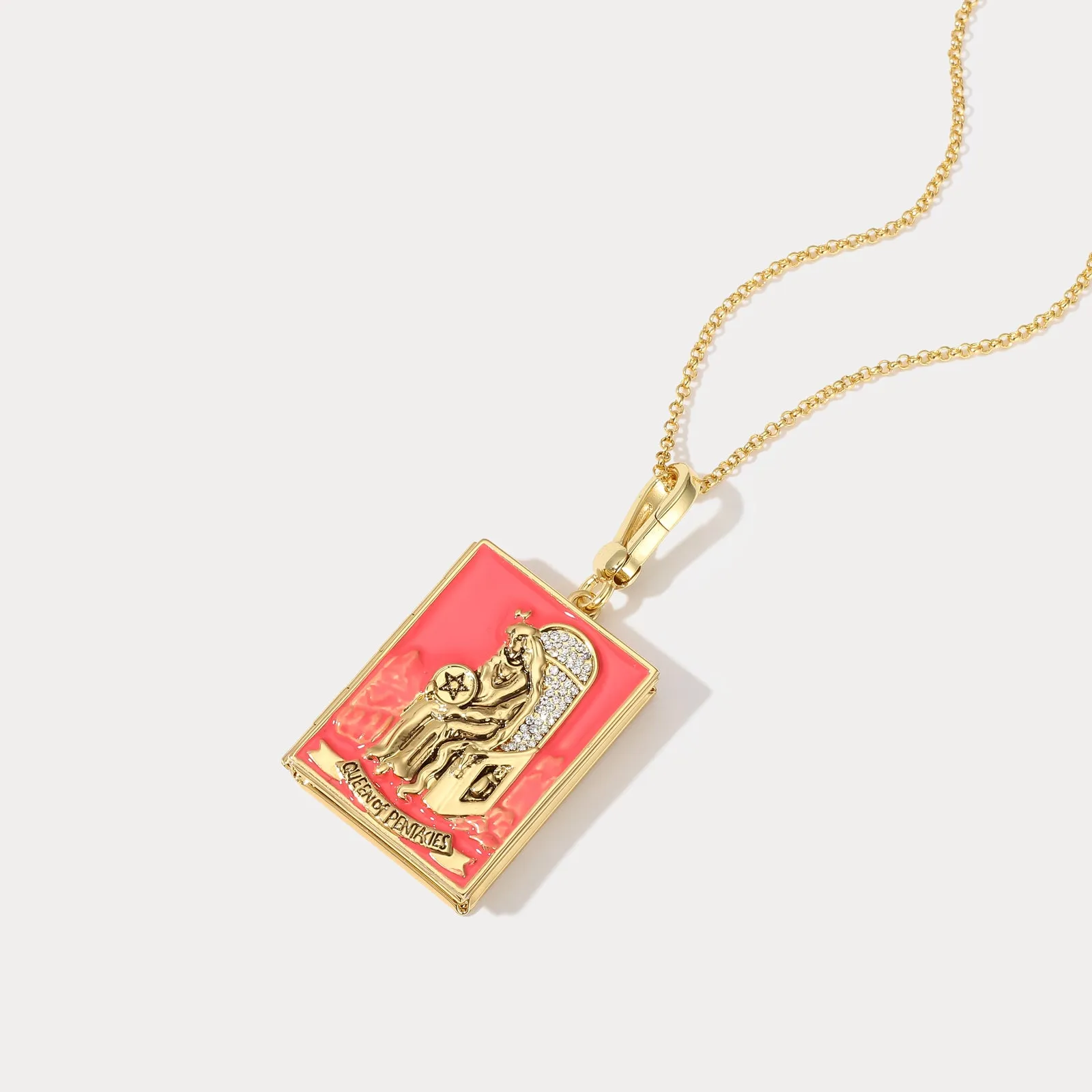 Tarot Locket Necklace - Queen of Coins sold by Selenichast product image thumbnail 3