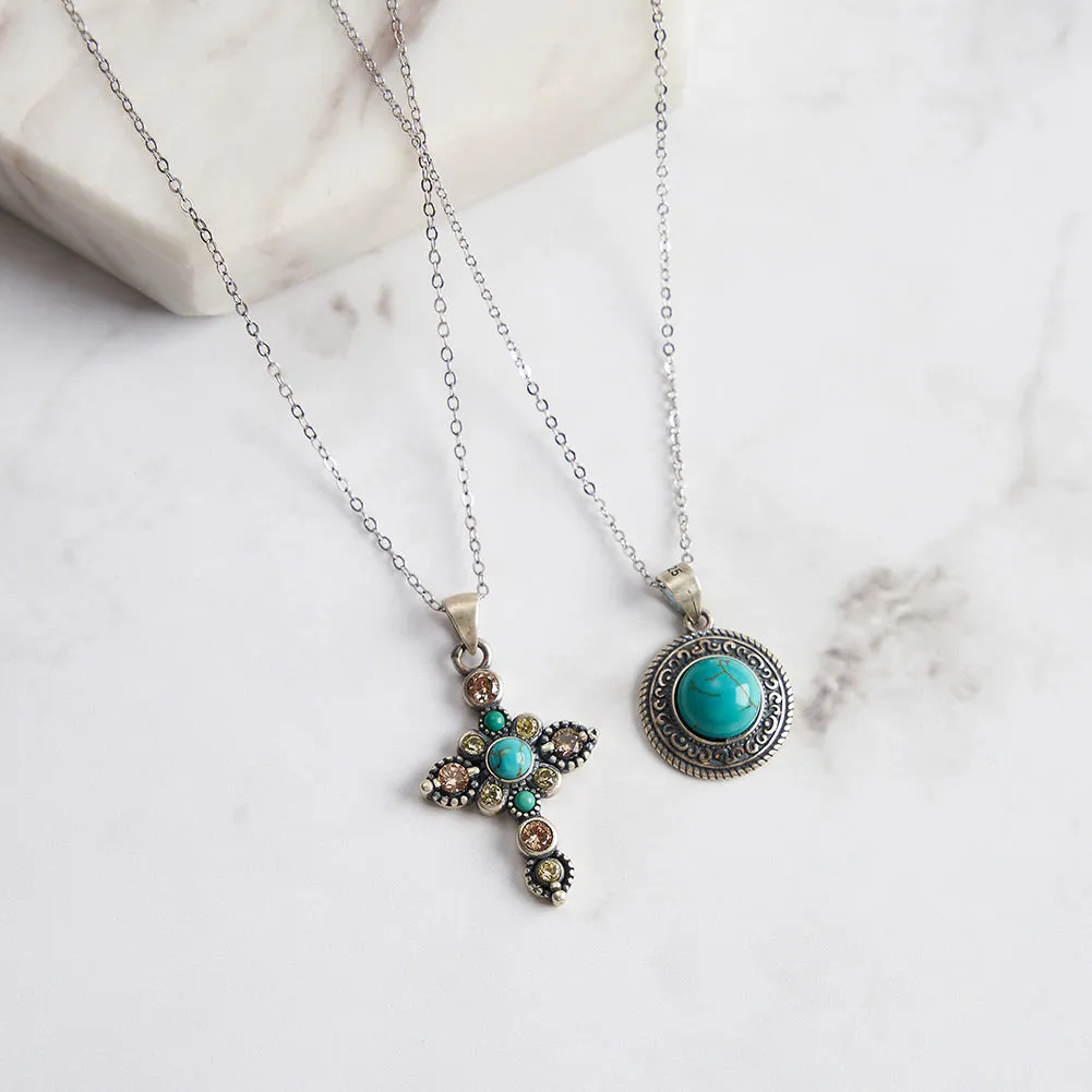 Vintage Turquoise Round Necklace sold by Selenichast product image thumbnail 5