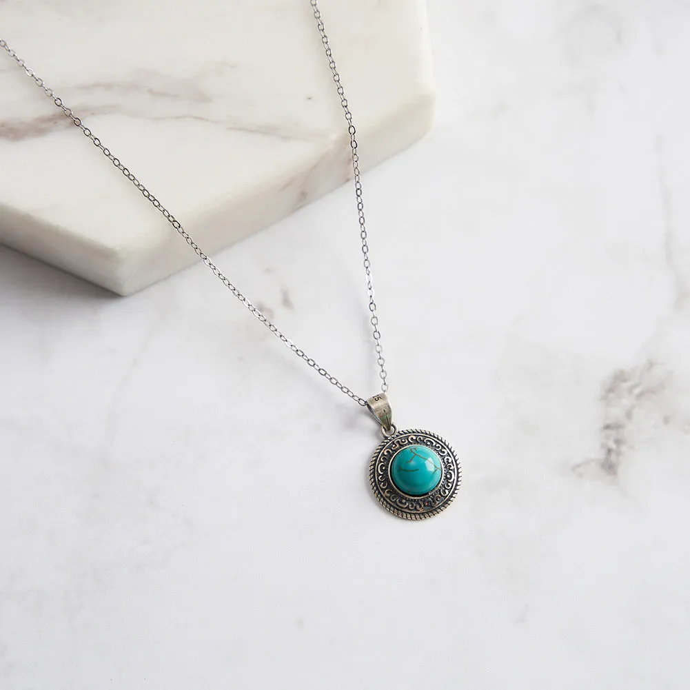 Vintage Turquoise Round Necklace sold by Selenichast product image thumbnail 3