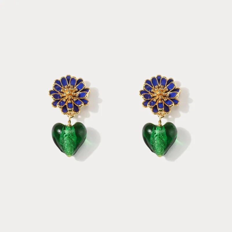 Heart Glazed Stud Earrings sold by Selenichast