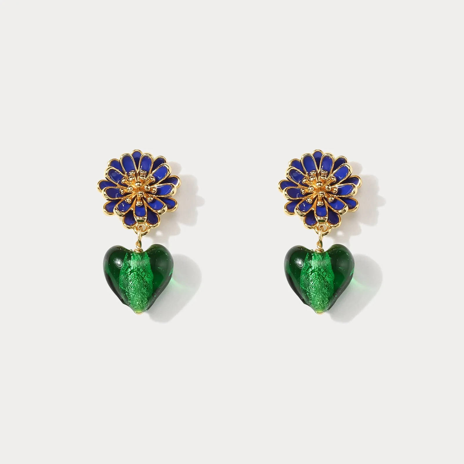 Heart Glazed Stud Earrings sold by Selenichast