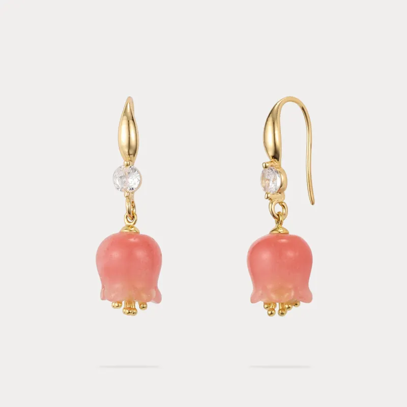 Pink Lily Of The Valley Earrings sold by Selenichast