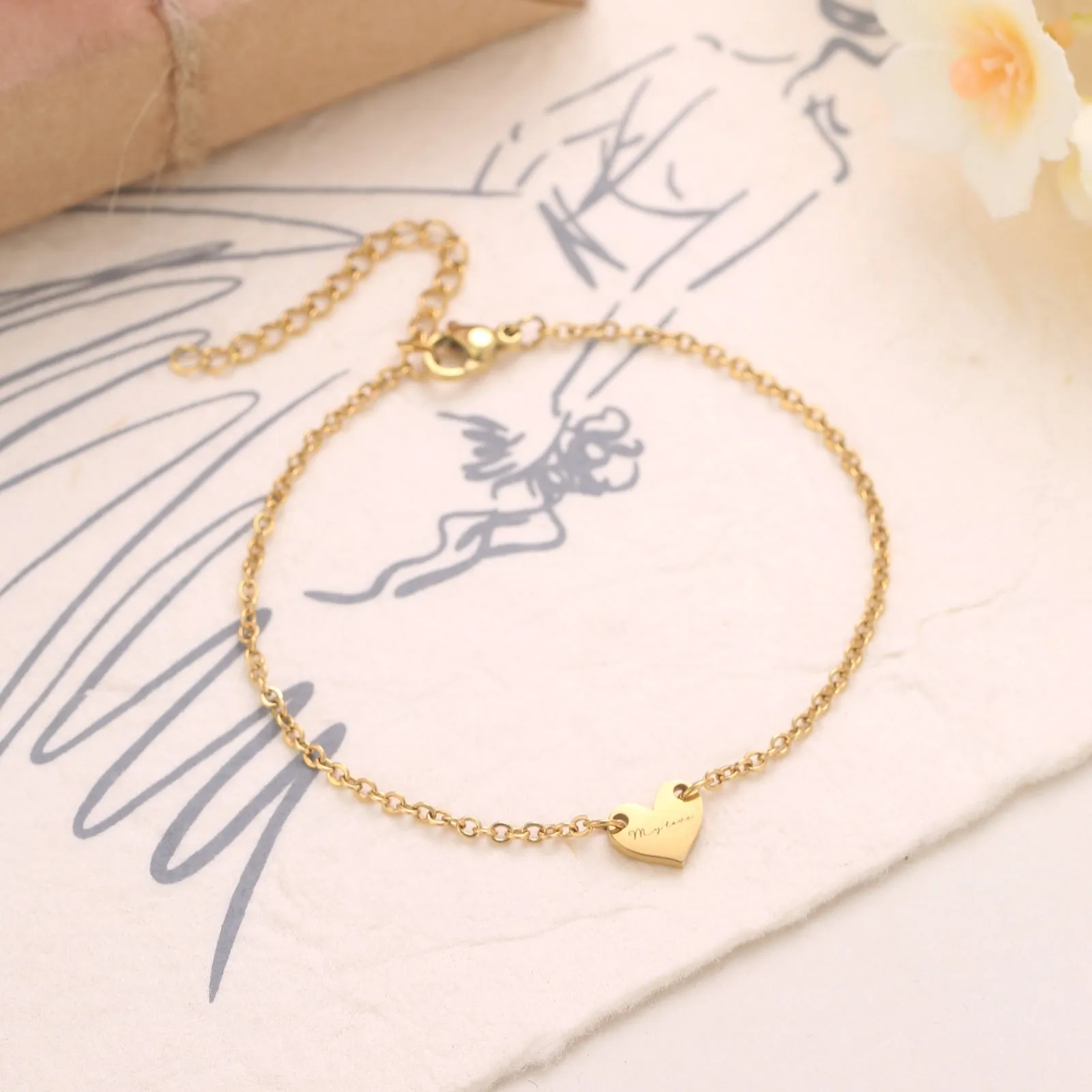 Personalized Heart Bracelet sold by Selenichast product image thumbnail 3