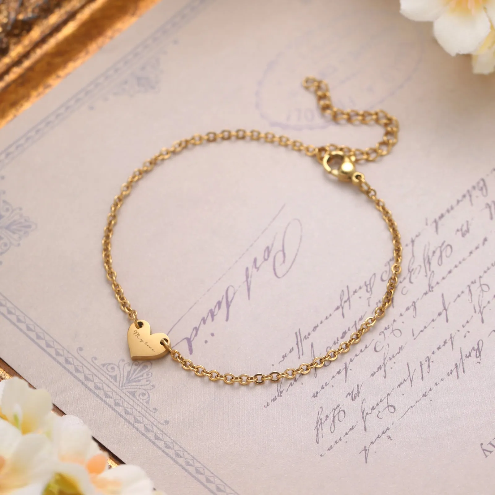 Personalized Heart Bracelet sold by Selenichast product image thumbnail 2