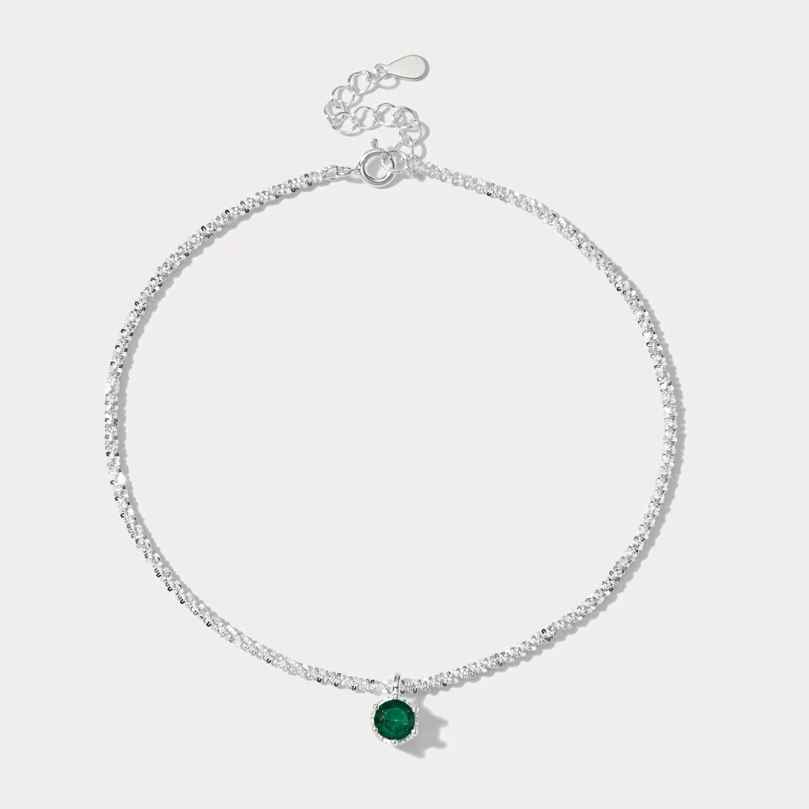 Silver Emerald Anklet sold by Selenichast