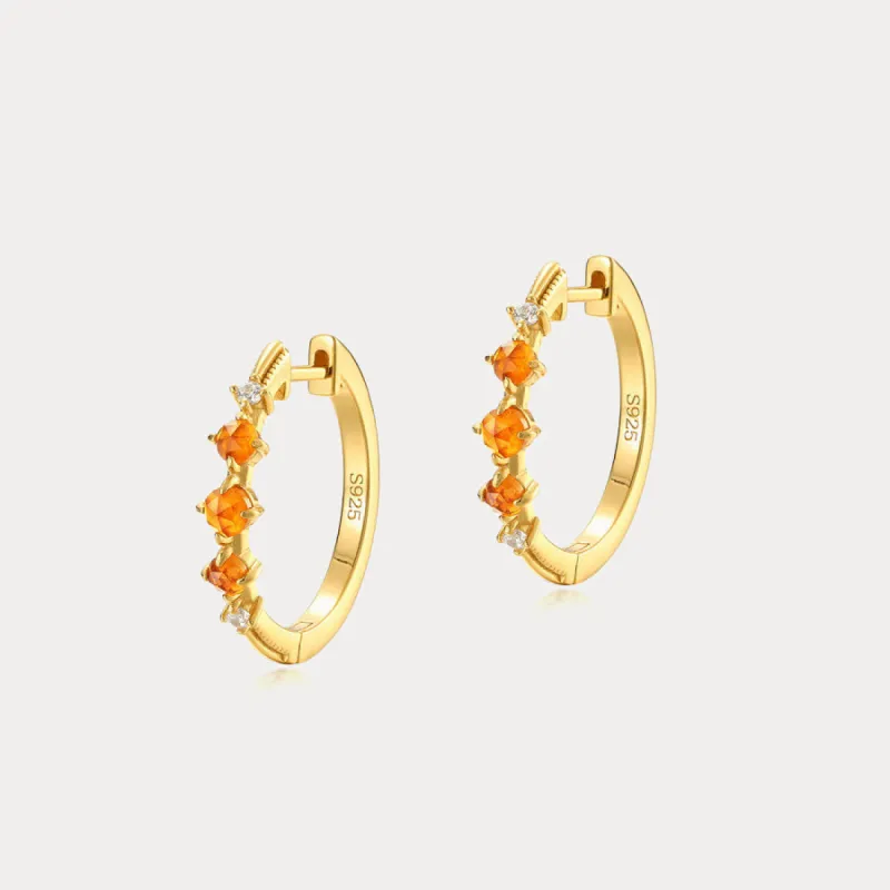Garnet Hoop Earrings sold by Selenichast