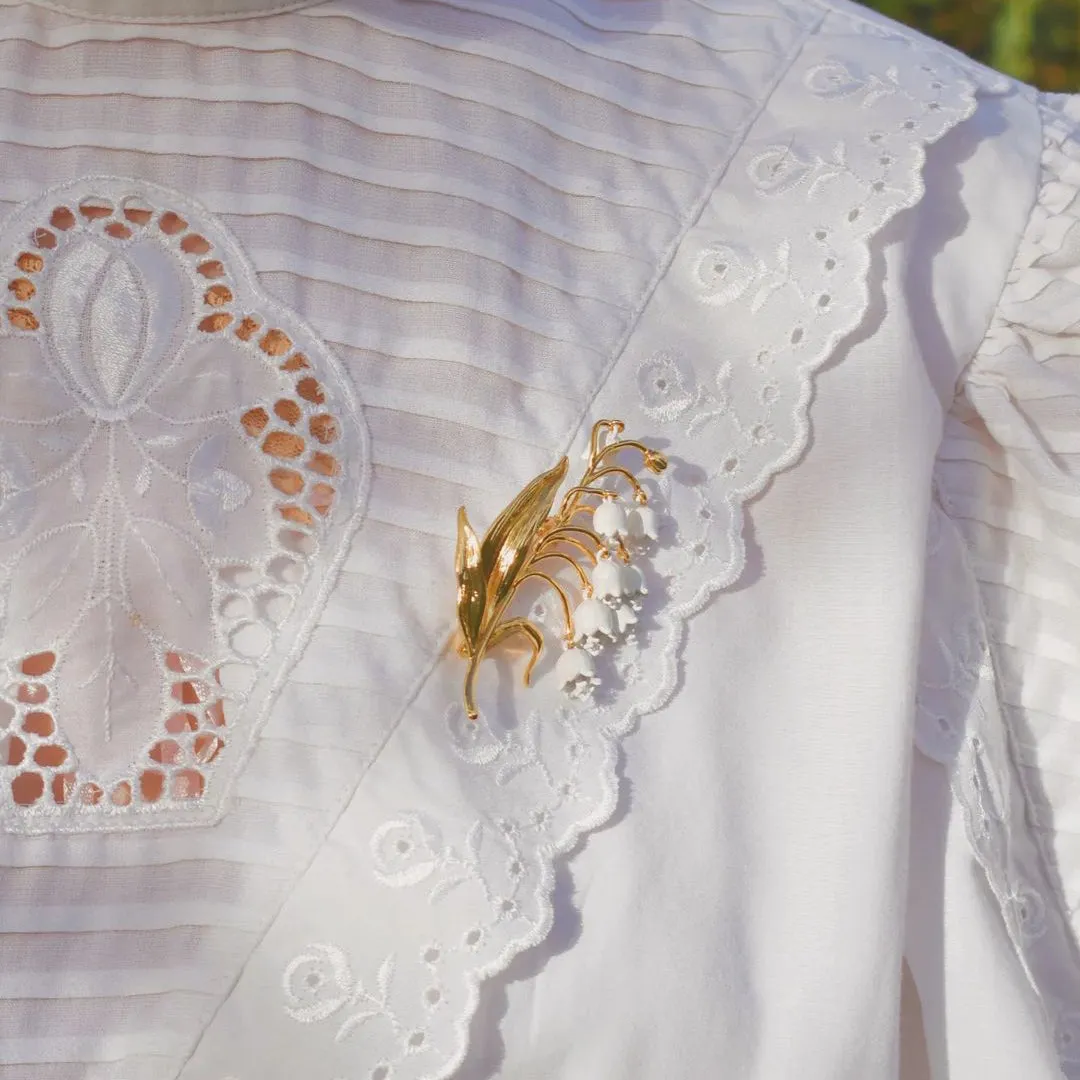 Golden Lily of The Valley Brooch sold by Selenichast product image thumbnail 3