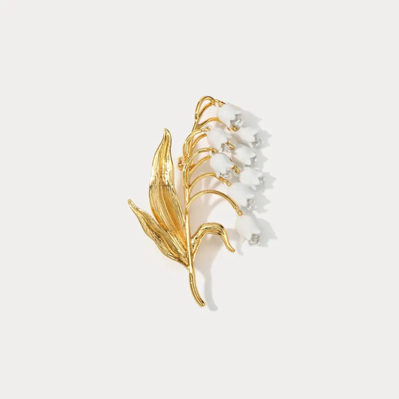 Golden Lily of The Valley Brooch sold by Selenichast