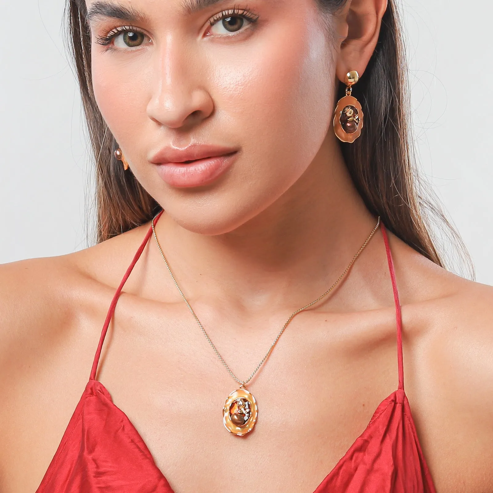 Black Pearl Oil Painting Earrings sold by Selenichast product image thumbnail 4