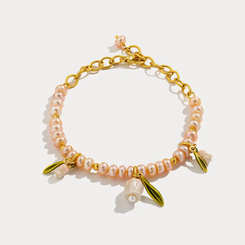 Lily Of The Valley Pearl Bracelet sold by Selenichast