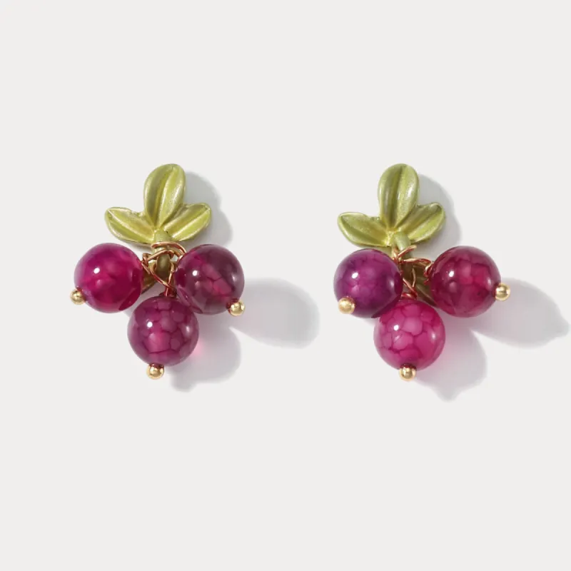 Cranberry Stud Earrings sold by Selenichast