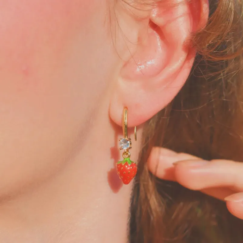 Strawberry Earrings sold by Selenichast