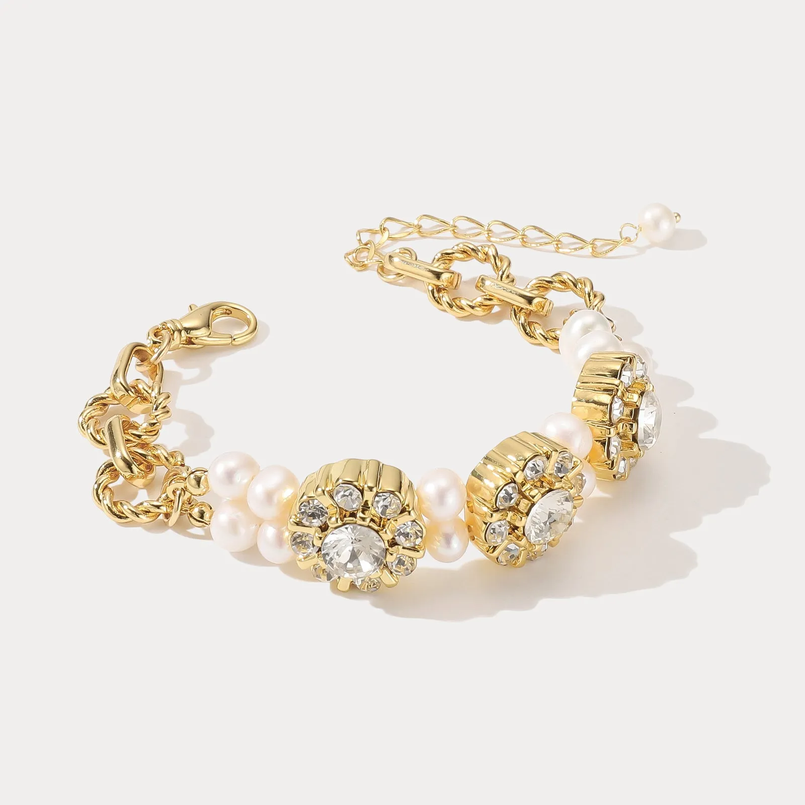 Diamond Blossom Pearl Bracelet sold by Selenichast product image thumbnail 2