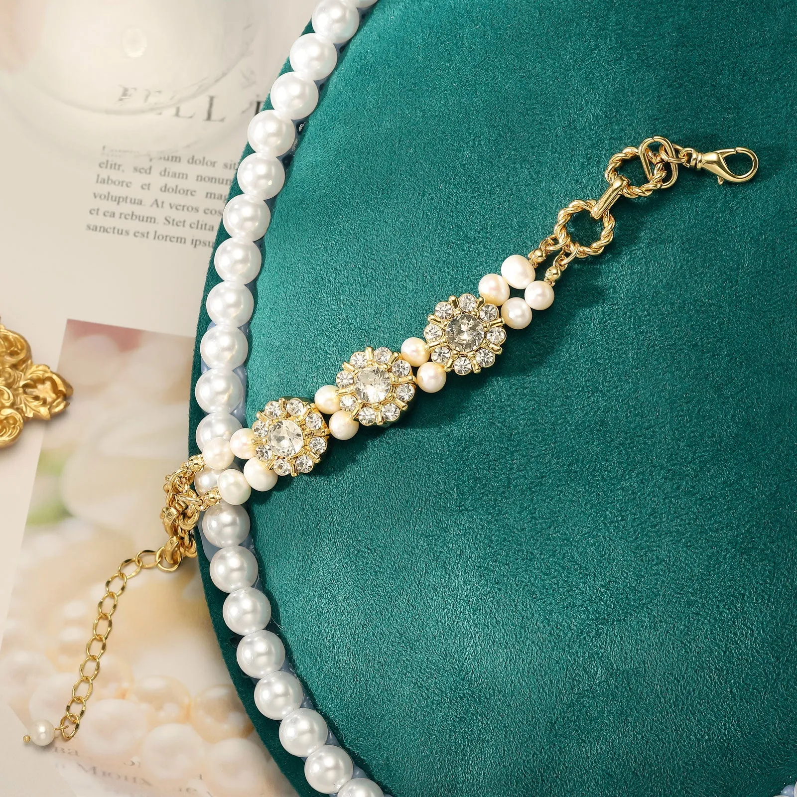 Diamond Blossom Pearl Bracelet sold by Selenichast product image thumbnail 4