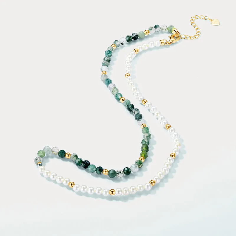 Moss Green Pearl Beaded Necklace sold by Selenichast product image thumbnail 4
