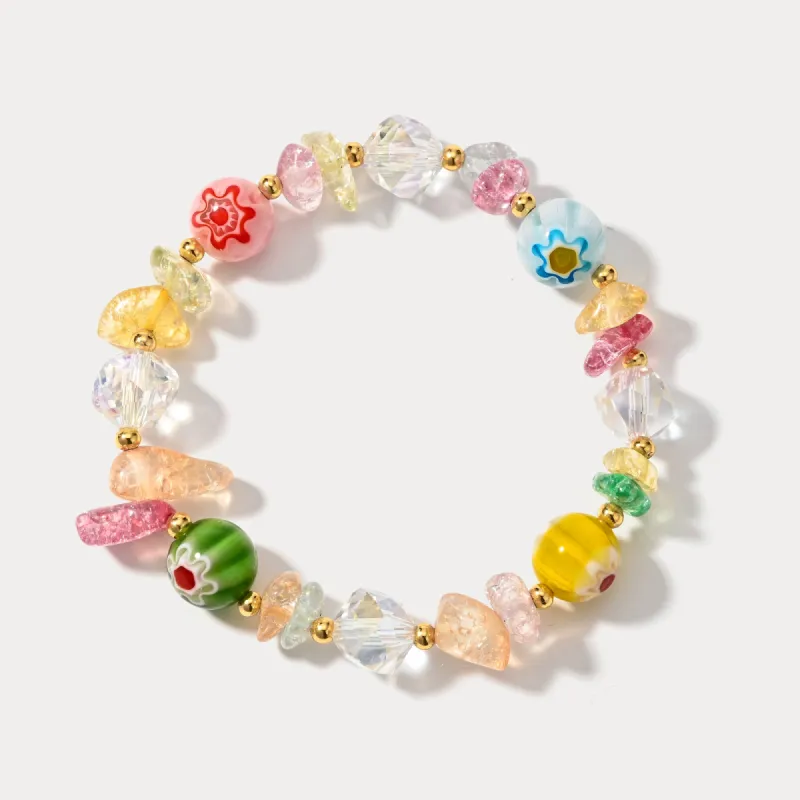 Bubble Gum Chip Stone Beaded Bracelet sold by Selenichast