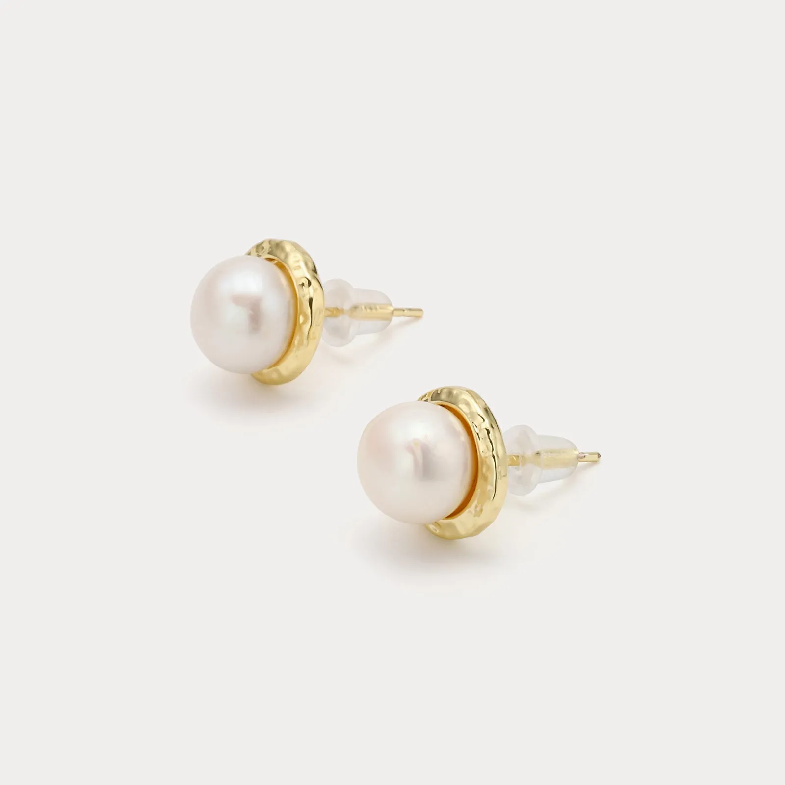 Dainty Pearl Button Earrings sold by Selenichast product image thumbnail 4