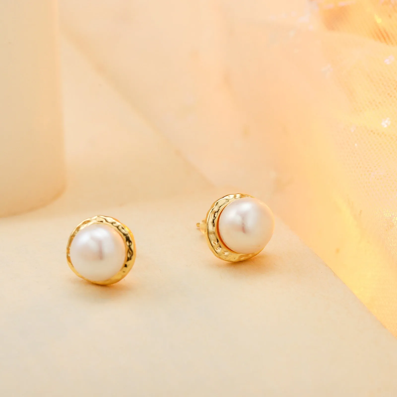 Dainty Pearl Button Earrings sold by Selenichast product image thumbnail 3