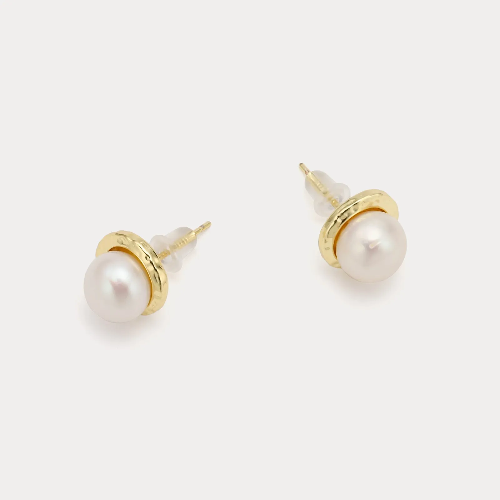 Dainty Pearl Button Earrings sold by Selenichast product image thumbnail 5