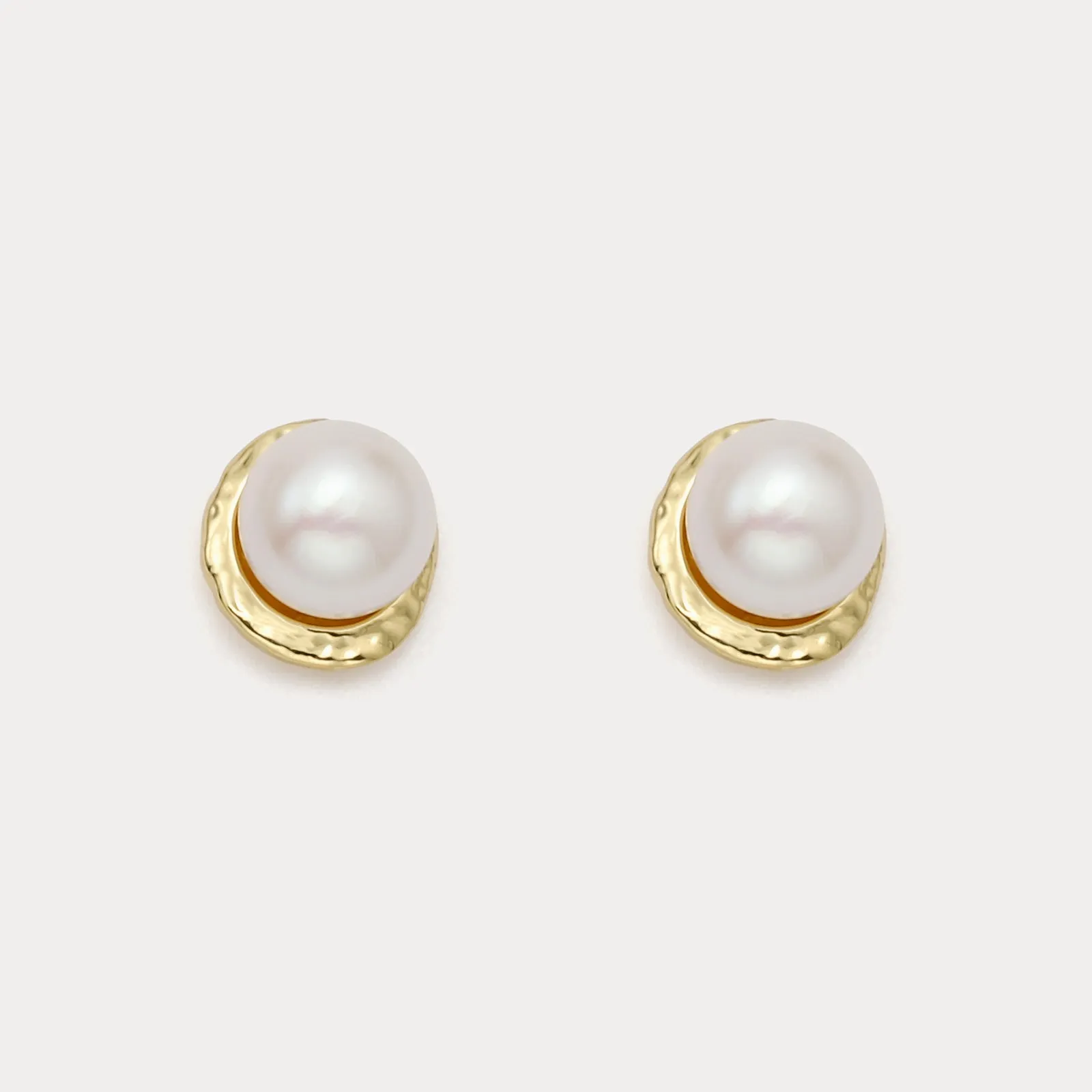 Dainty Pearl Button Earrings sold by Selenichast