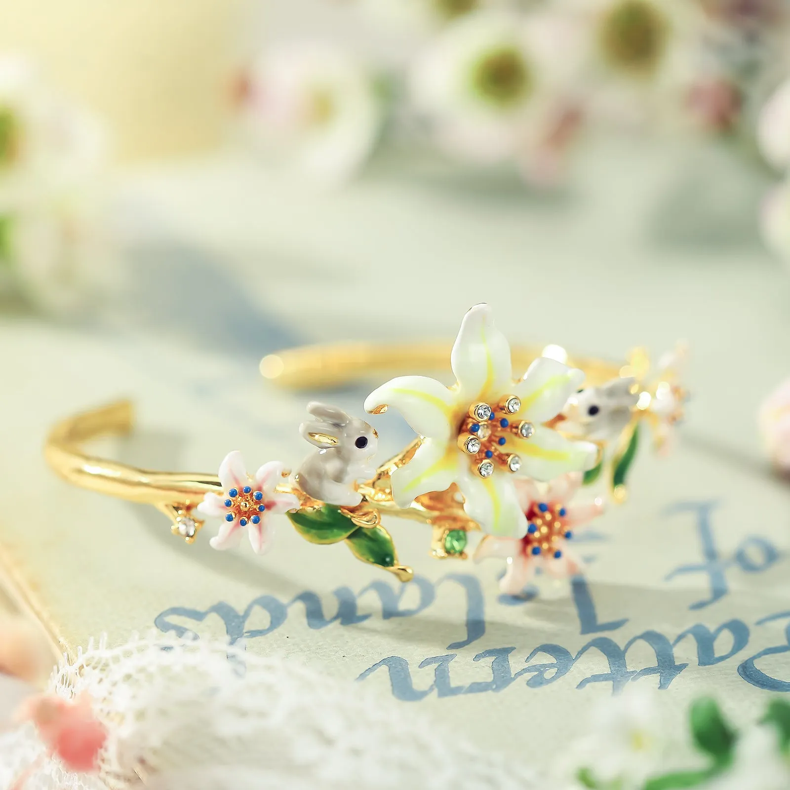 Fluffy Bunny Cuff Bracelet sold by Selenichast product image thumbnail 2