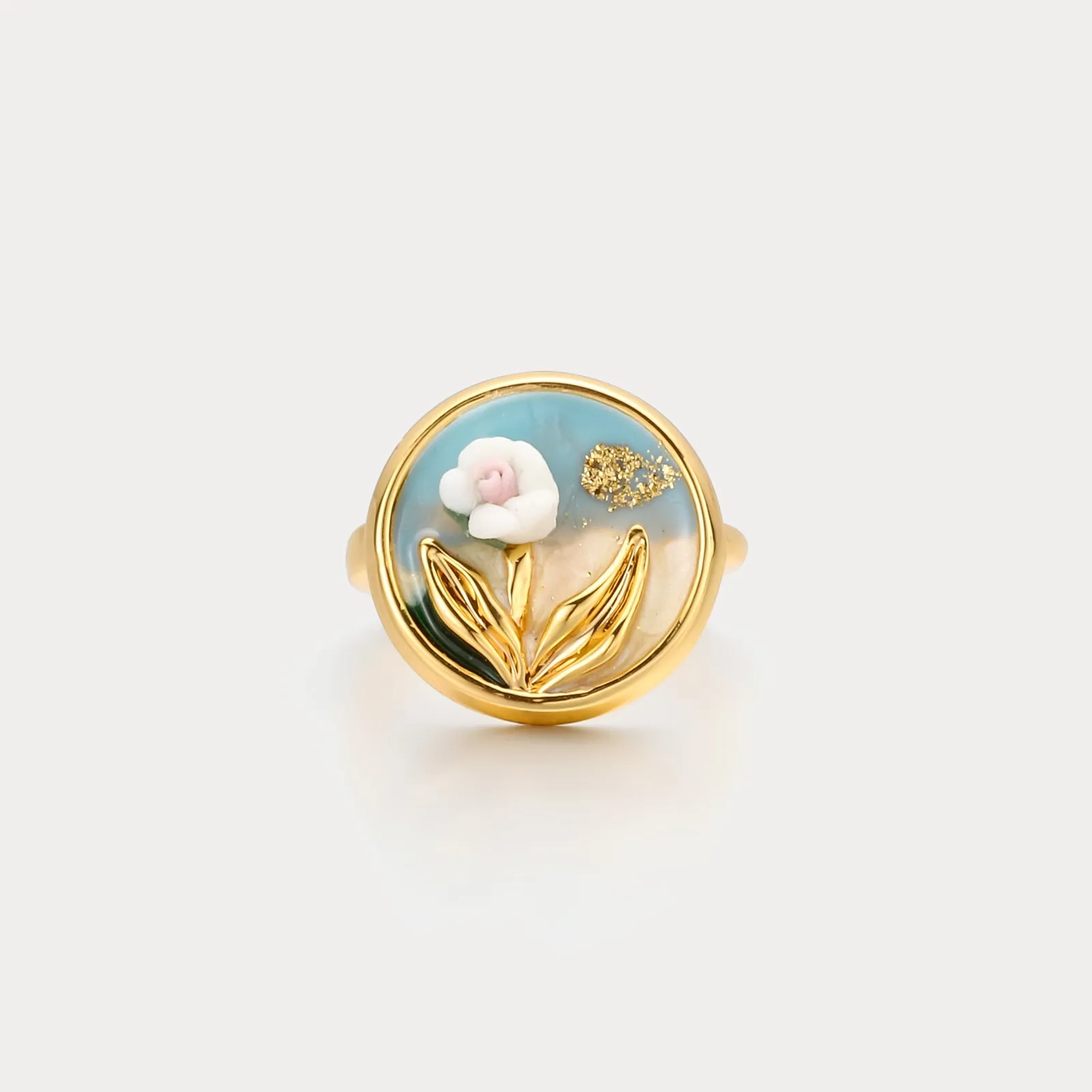Tulip Oil Painting Ring sold by Selenichast product image thumbnail 4