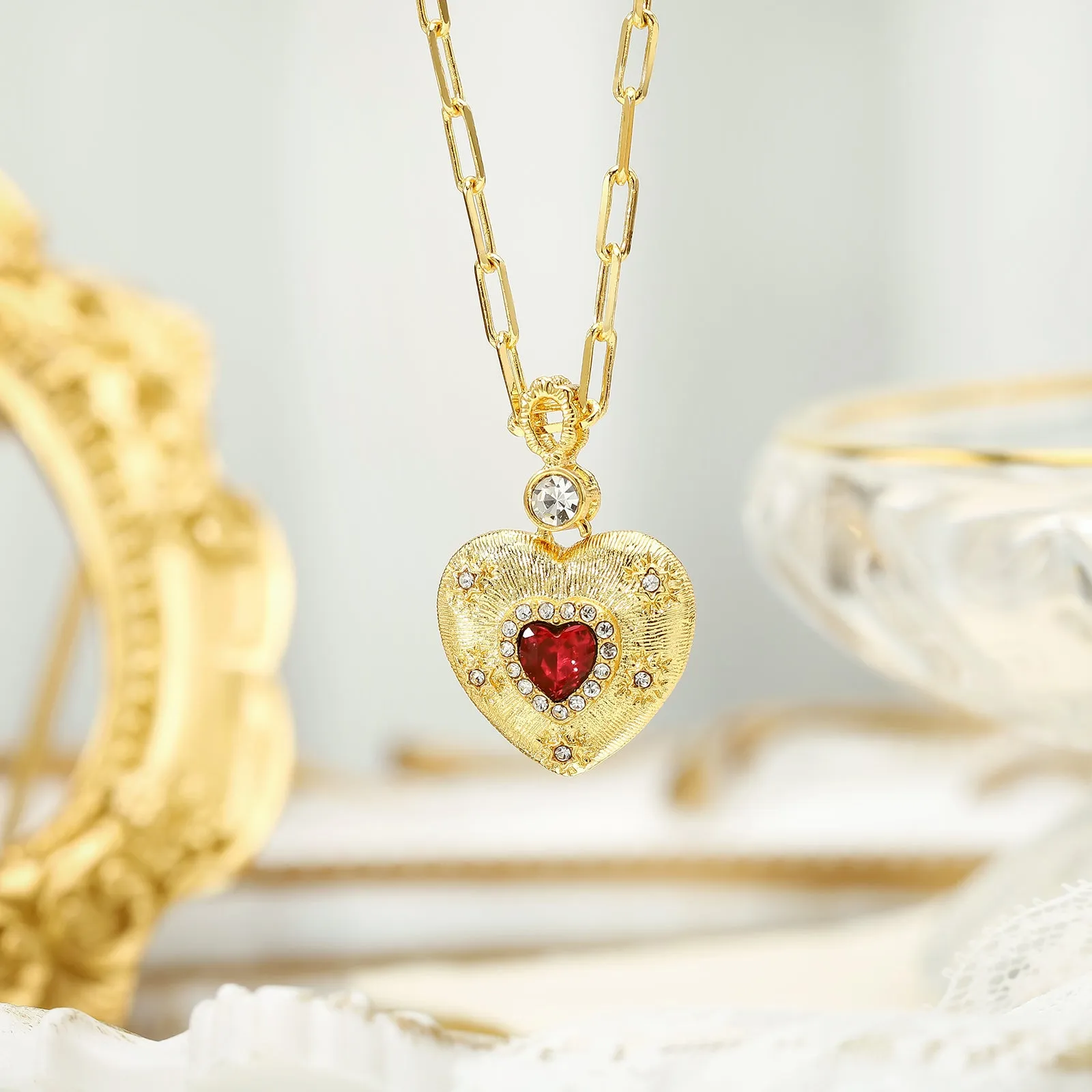 Ruby Mini Heart Necklace sold by Selenichast product image thumbnail 3