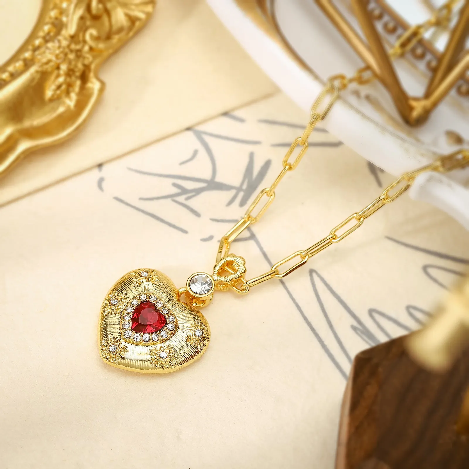 Ruby Mini Heart Necklace sold by Selenichast product image thumbnail 5